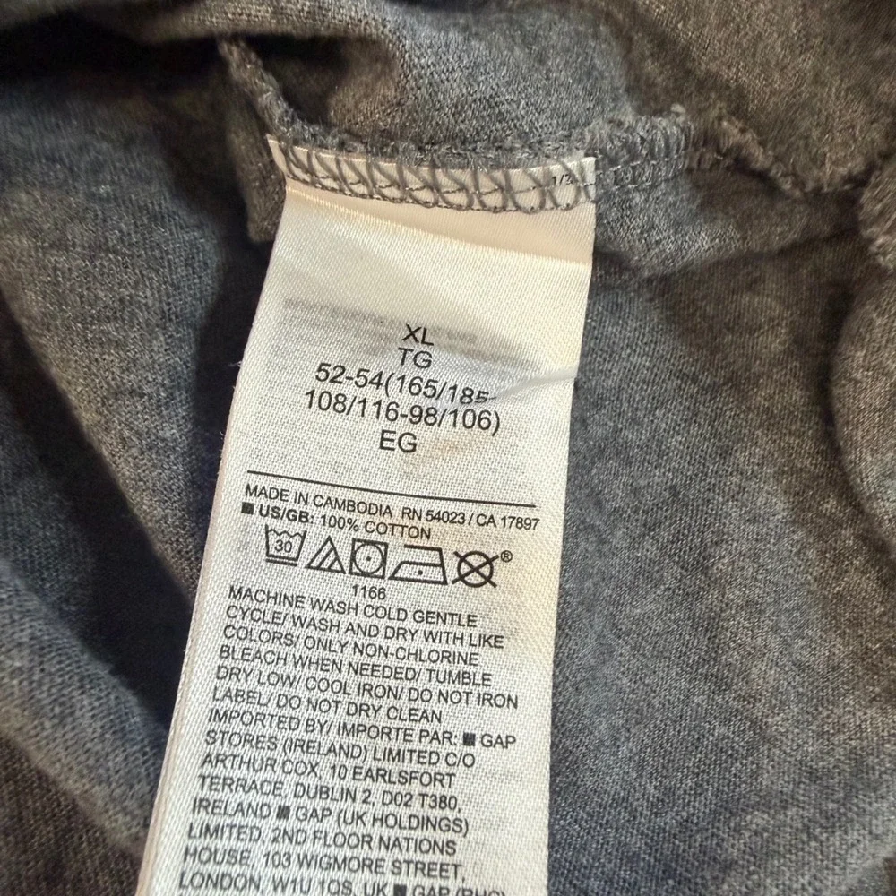 Banana Republic Mens Organic Cotton Long Sleeve Henley 2 Pack XL Black Grey